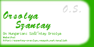 orsolya szantay business card